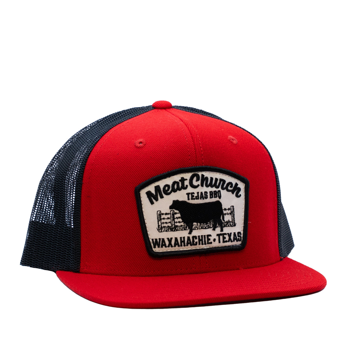tejas-bbq-patch-hat-red-black-v3 RedMCwCowFlatBill.jpg
